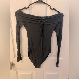 The Classic Navy Blue Off Shoulder Bodysuit